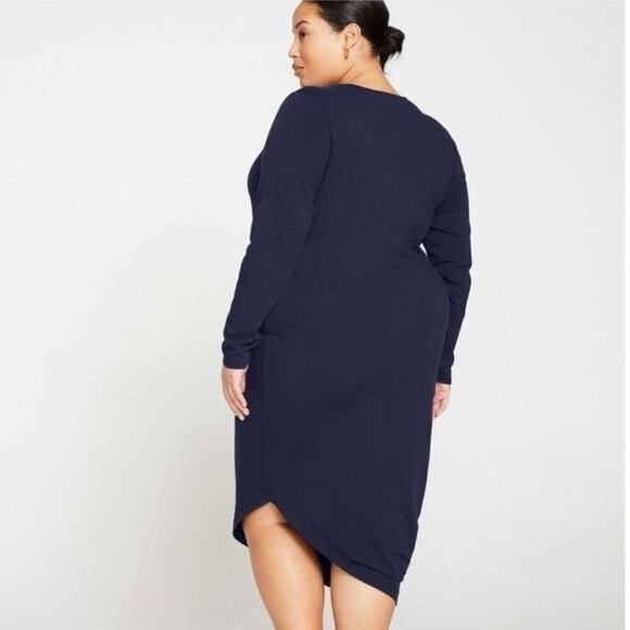 NWT Universal Standard Geneva Navy Blue Long Sleeve Midi Dress Size 14/16 - Picture 3 of 11